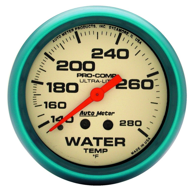 Autometer Ultra-Nite 66.7mm 140-280 Deg F Mechanical Water Temp Gauge-thumbmail-1