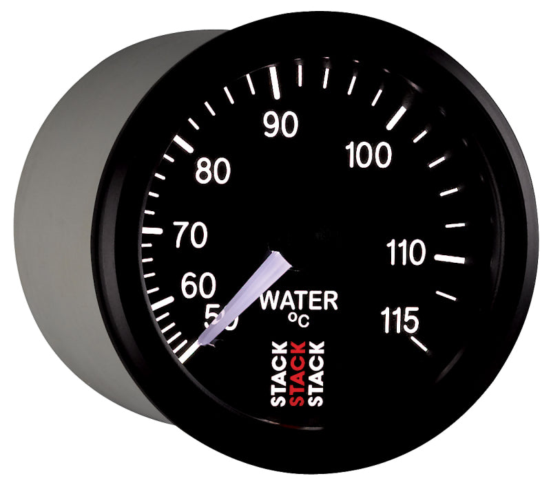 Autometer Stack Instruments 52mm 50-115 Celsius 3/8 BSPT (M) Mechanical Water Temp Gauge - Black-thumbmail-4