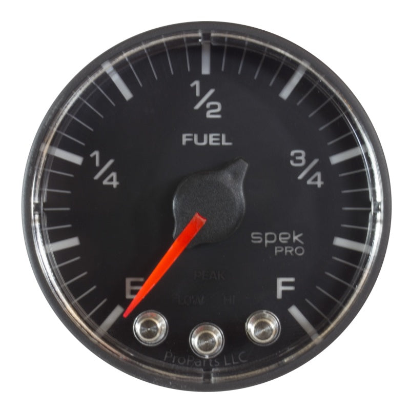 Autometer Spek-Pro Gauge Fuel Level 2 1/16in 0-270 Programmable Blk/Blk