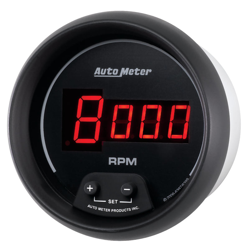 AutoMeter Gauge Tach 3-3/8in. 10K RPM In-Dash Digital Black Dial W/ Red Led-thumbmail-3