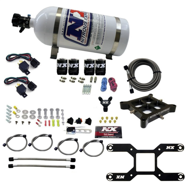 Nitrous Express 4150 Dual Stage Billet Crossbar Nitrous Kit (50-300 & 100-500HP) w/10lb Bottle-thumbmail-2