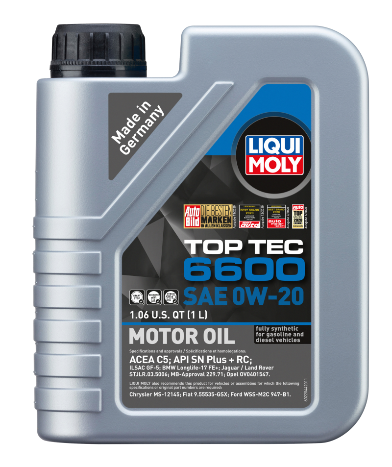 LIQUI MOLY 1L Top Tec 6600 Motor Oil 0W20-thumbmail-1