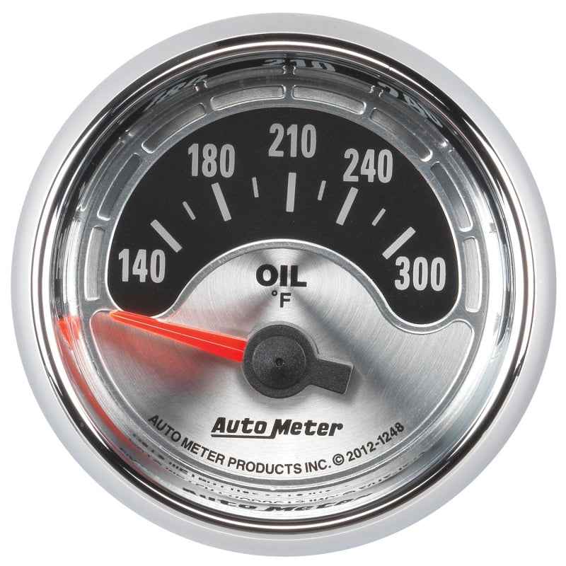 Autometer American Muscle 2-1/16in Short Sweep Electric 140-300 Deg F Oil Temp Gauge-thumbmail-1