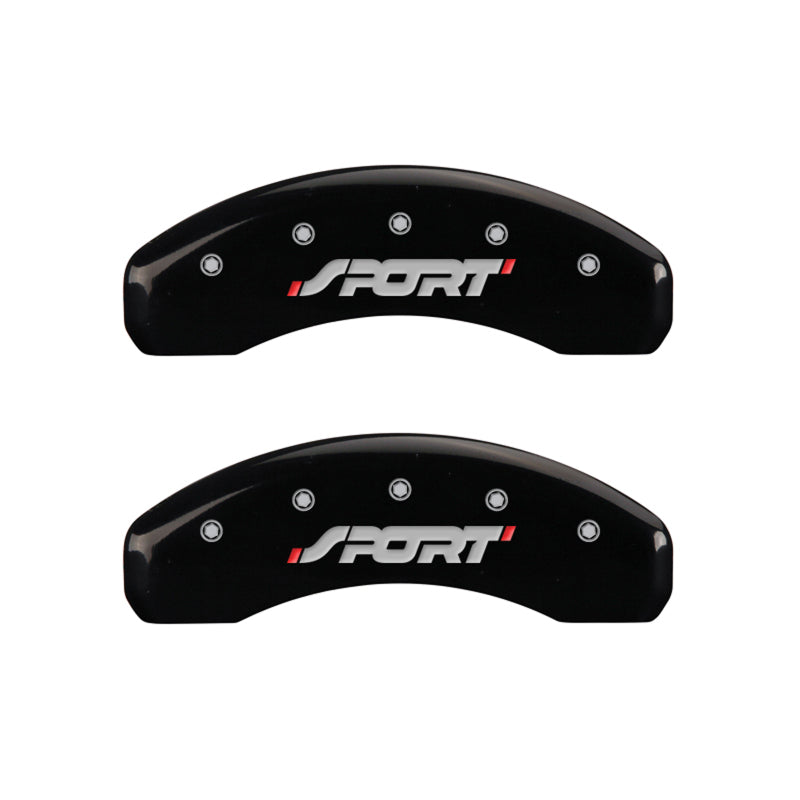 MGP 4 Caliper Covers Engraved Front & Rear SPORT Black finish silver ch-thumbmail-5