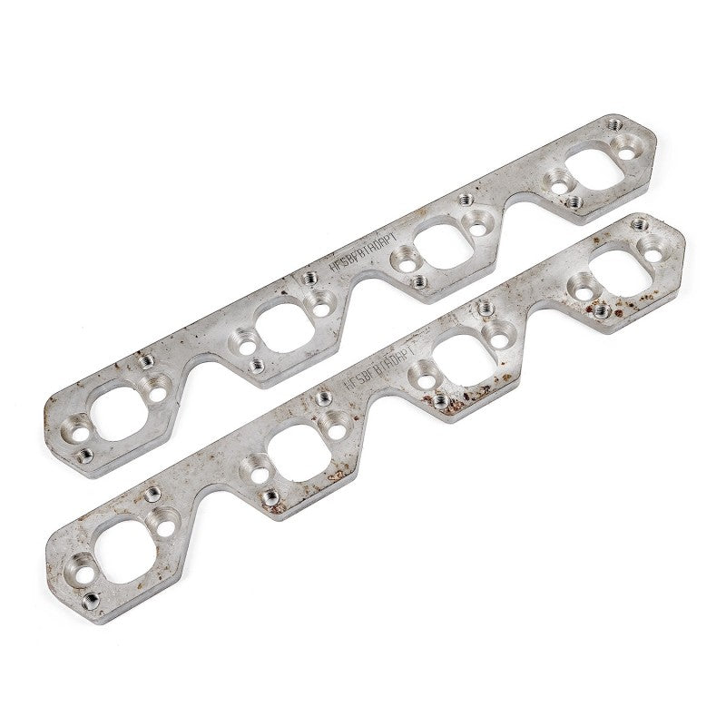 Stainless Works SBF Wide Rectangular Port Header Adapter 304SS Exhaust Flanges 1-7/8in-2in Primaries-thumbmail-2