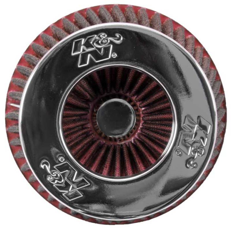 K&N Universal Air Filter Chrome Round Tapered Red - 4in Flange ID x 1.125in Flange Length x 5.5in H-thumbmail-18