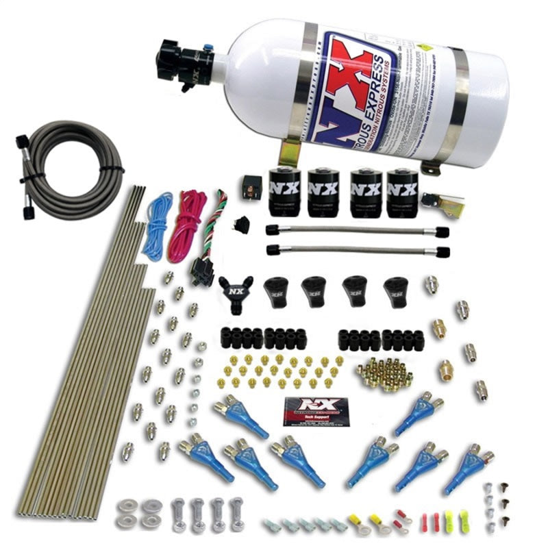 Nitrous Express Pro-Shk/Gas 4 Solenoids Nitrous Kit (200-600HP) w/10lb Bottle-thumbmail-2