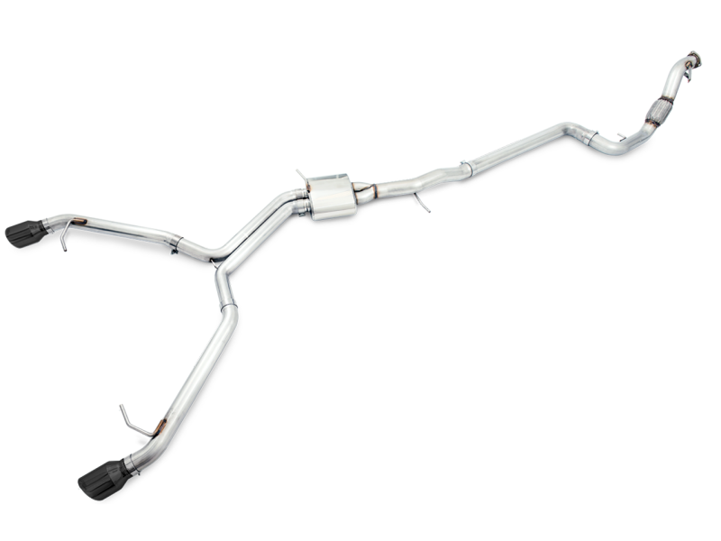 AWE Tuning Audi B9 A4 Track Edition Exhaust Dual Outlet - Diamond Black Tips (Includes DP)-thumbmail-4
