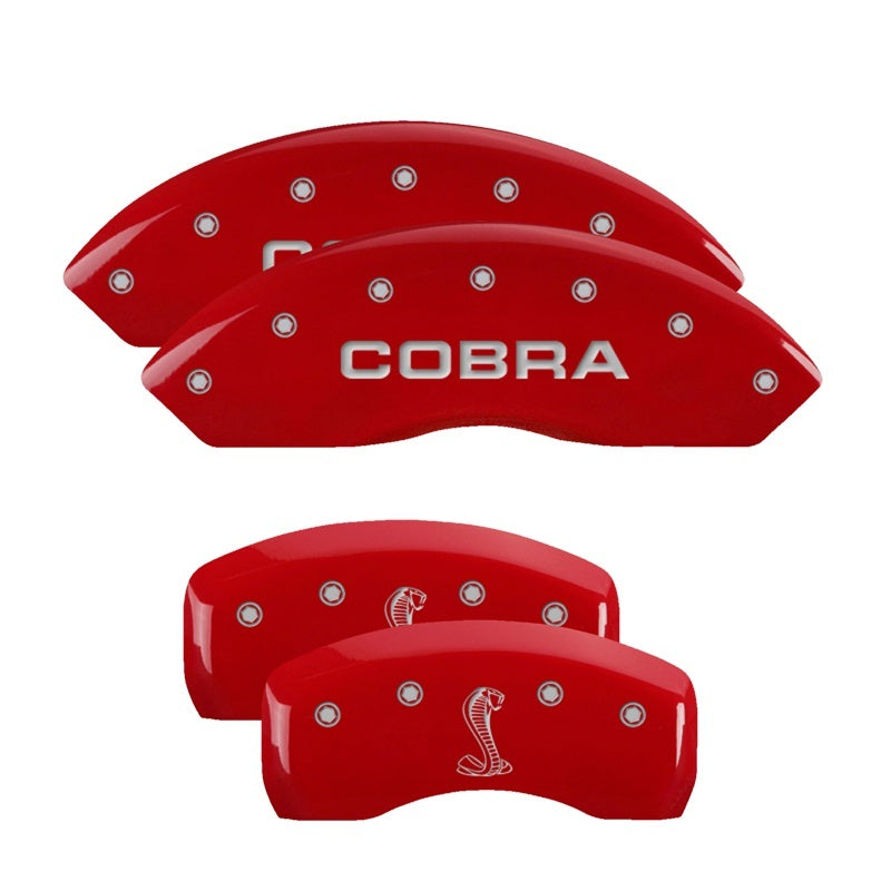 MGP Rear set 2 Caliper Covers Engraved Rear Tiffany Snake Red finish silver ch-thumbmail-2