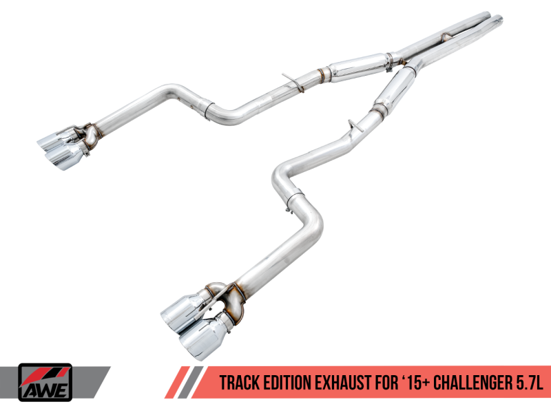 AWE Tuning 2017+ Dodge Challenger 5.7L Track Edition Exhaust - Chrome Silver Quad Tips-thumbmail-1