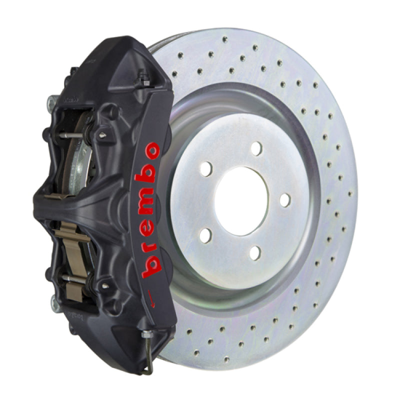 Brembo 10-15 Camaro V6 Front GTS BBK 6 Piston Cast 355x32 1pc Rotor Drilled-Black HA-thumbmail-1