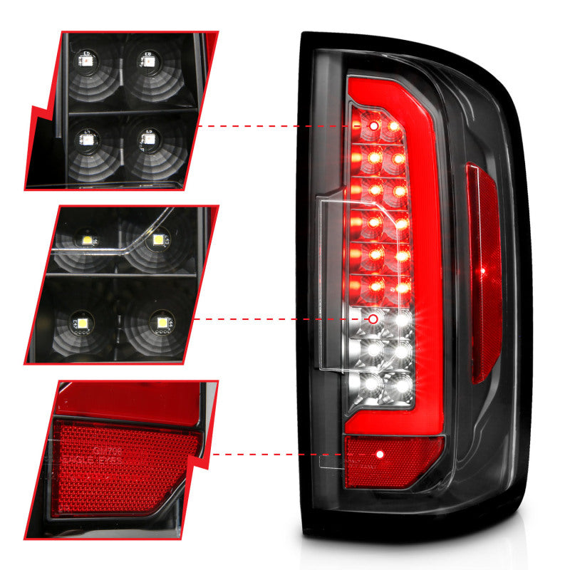 ANZO 15-21 Chevrolet Colorado Full LED Tail Lights w/ Red Lightbar Black Housing Clear Lens-thumbmail-8