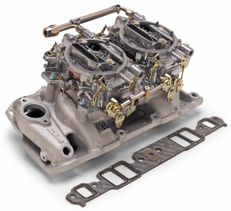 Edelbrock Dual Quad Kit Performer RPM Air Gap BBC Oval Port-thumbmail-2