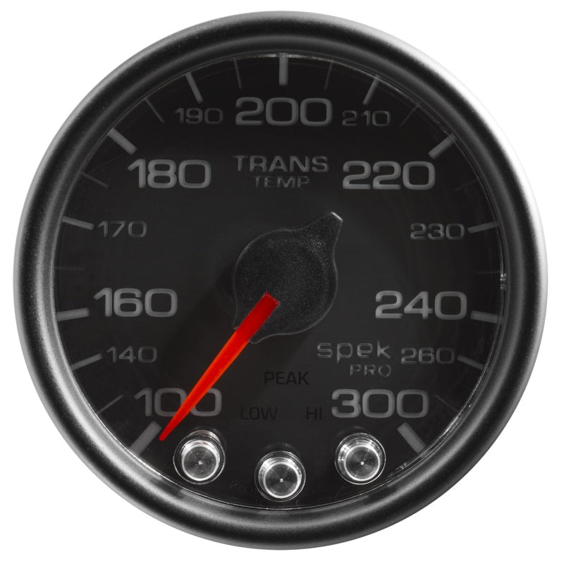 Autometer Spek-Pro Gauge Trans Temp 2 1/16in 300f Stepper Motor W/Peak & Warn Blk/Blk-thumbmail-2
