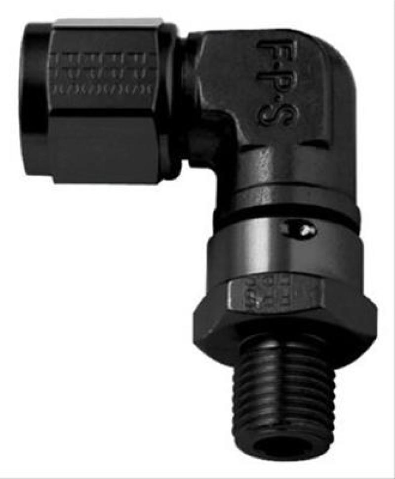 Fragola -8AN Female Nut x 9/16-18 (6) O-Ring 90 Degree Swivel - Black-thumbmail-1