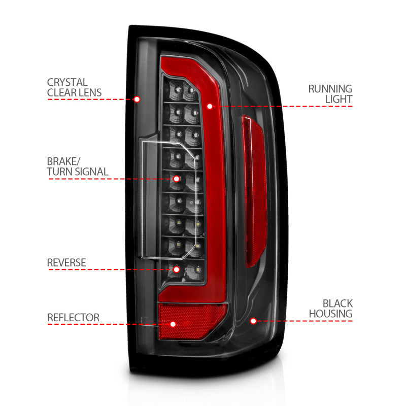 ANZO 15-21 Chevrolet Colorado Full LED Tail Lights w/ Red Lightbar Black Housing Clear Lens-thumbmail-9
