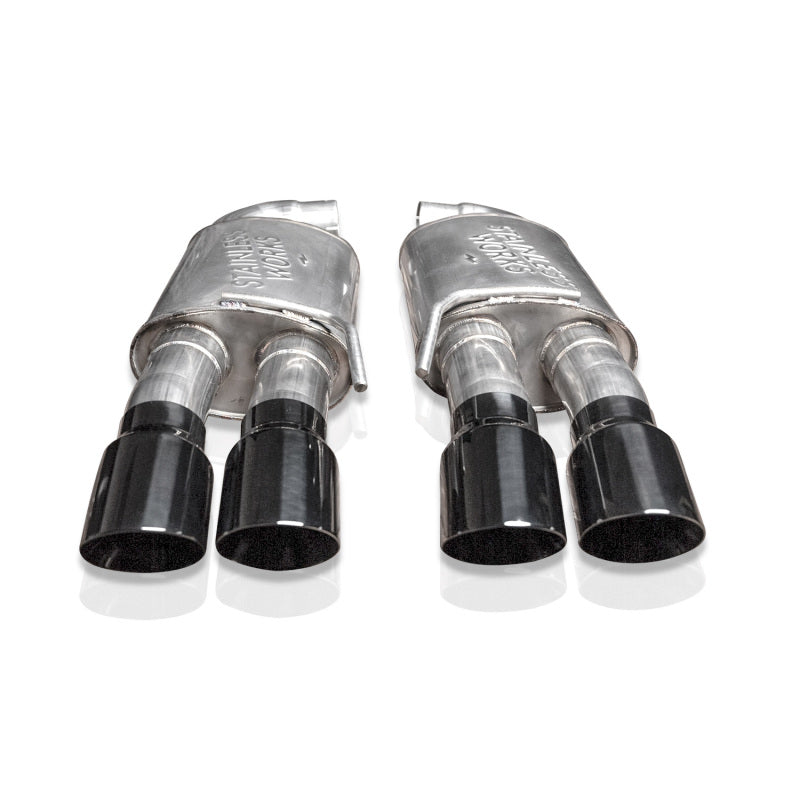 Stainless Works 18-21 Mustang GT Axleback Redline Exhaust - Black Tips-thumbmail-3