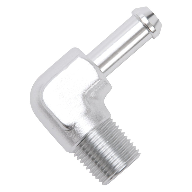 Edelbrock Hose End 90-Deg 3/8In NPT to 3/8In Barb Clear Anodize-thumbmail-6
