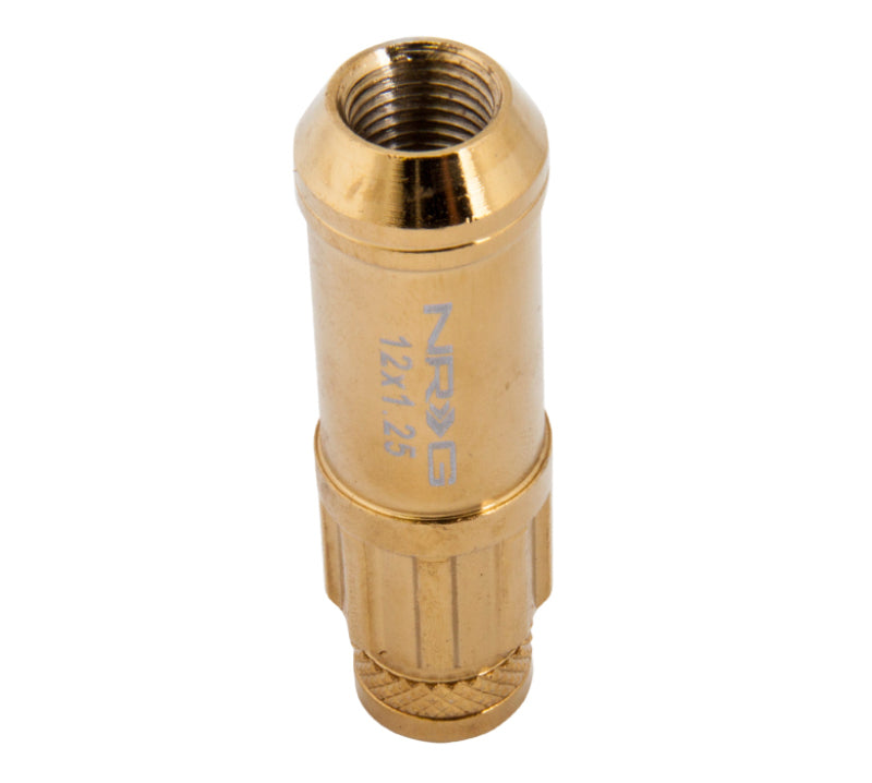 NRG 700 Series M12 X 1.25 Steel Lug Nut w/Dust Cap Cover Set 21 Pc w/Locks & Socket - Chrome Gold-thumbmail-6