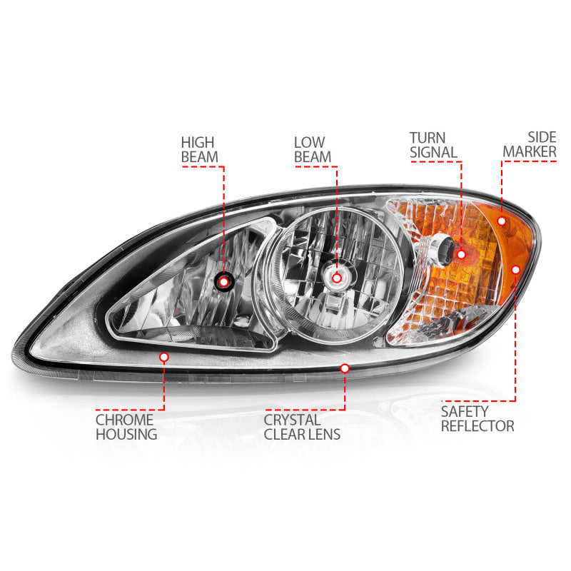 ANZO 2008-2016 International Prostar Crystal Headlights Chrome Housing-thumbmail-6