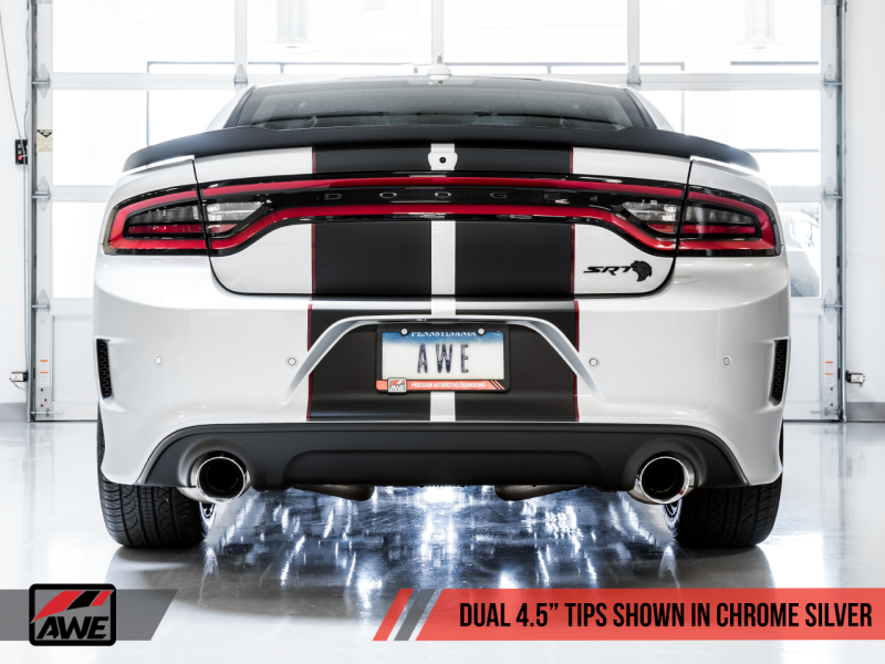 AWE Tuning 2015+ Dodge Charger 6.4L/6.2L Non-Resonated Touring Edition Exhaust - Diamond Blk Tips-thumbmail-4