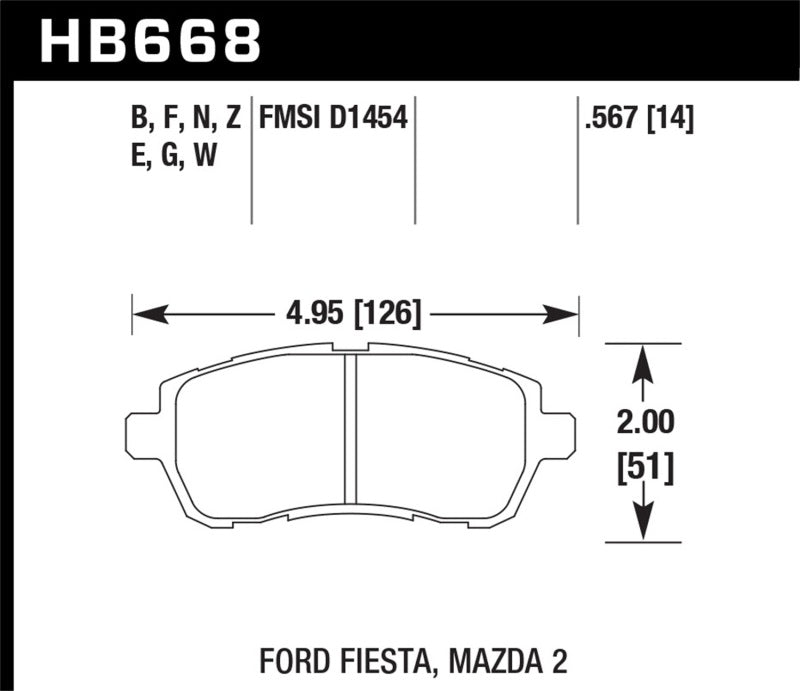 Hawk 11 Ford Fiesta S/SE/SL Blue 9012 Front Race Brake Pads-thumbmail-3