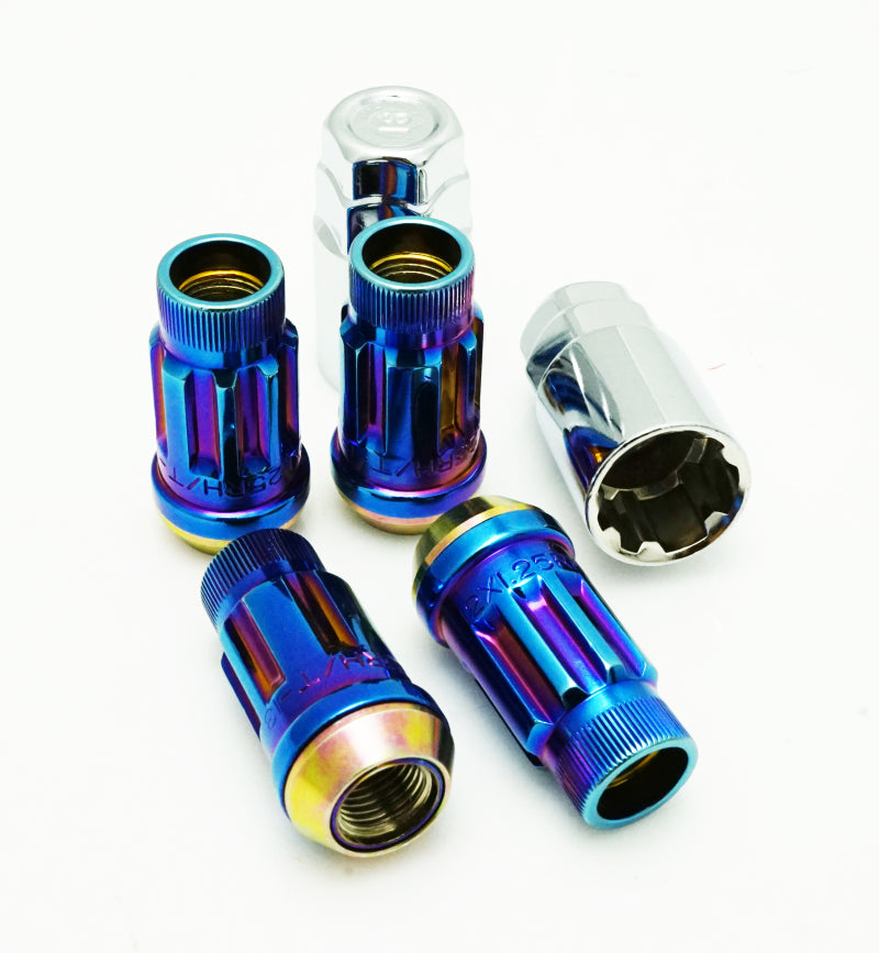 Wheel Mate Muteki SR45R Lug Nut Kit Lock Set 12x1.50 45mm - Burned Blue Neon-thumbmail-1