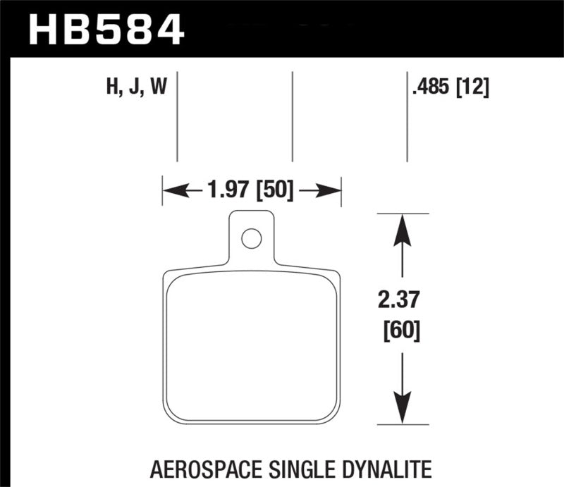Hawk Aerospace Single Dynalite 12mm Thickness DTC-30 Race Brake Pads-thumbmail-1