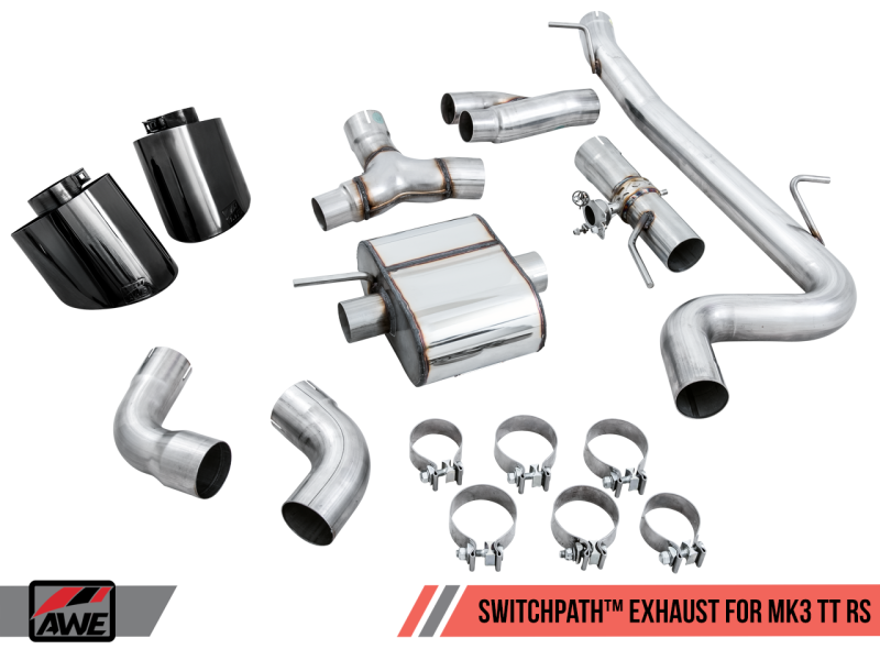 AWE Tuning 18-19 Audi TT RS 2.5L Turbo Coupe 8S/MK3 SwitchPath Exhaust w/Diamond Black RS-Style Tips-thumbmail-4