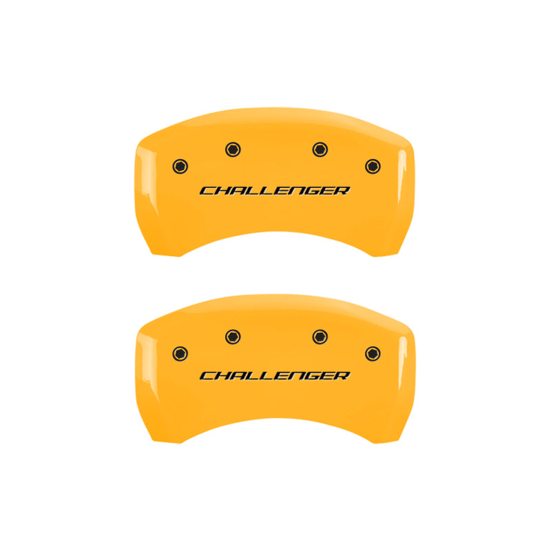 MGP 4 Caliper Covers Engraved Front Cursive/Challenger Engraved Rear RT Black finish silver ch-thumbmail-5
