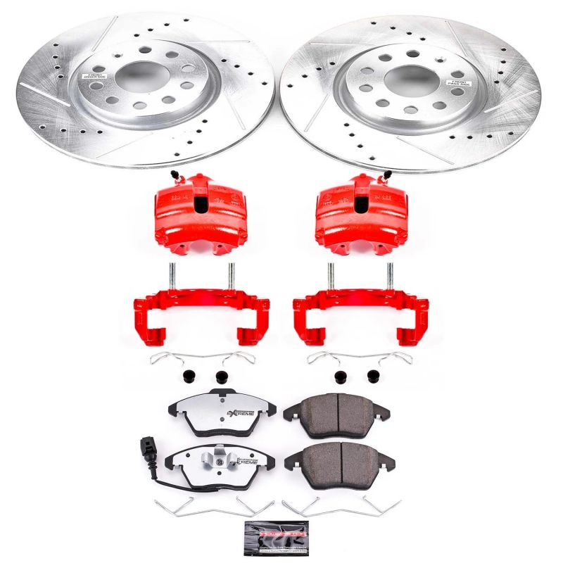 Power Stop 06-09 Audi A3 Front Z26 Street Warrior Brake Kit w/Calipers-thumbmail-1