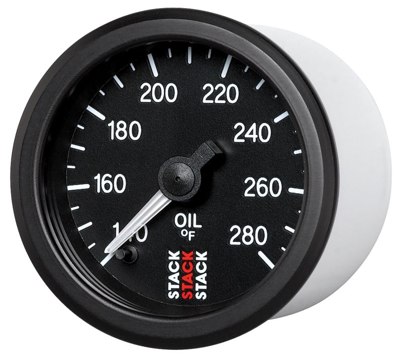 Autometer Stack 52mm 140-280 Deg F 1/8in NPTF Male Pro Stepper Motor Oil Temp Gauge - Black-thumbmail-5