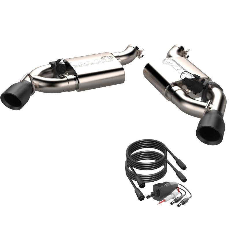 QTP 16-18 Chevrolet Camaro SS 6.2L 304SS Screamer Axle Back Exhaust w/3.5in Dual Black Tips-thumbmail-2