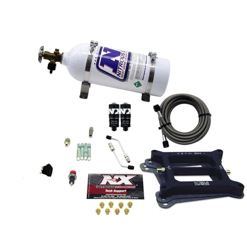 Nitrous Express 4150 Hitman 4-BBL Nitrous Kit (100-200HP) w/5lb Bottle-thumbmail-1
