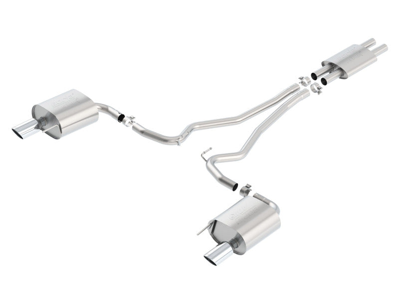 Borla ATAK Cat Back 15 Ford Mustang 3.7L V6 MT/AT 2.25in Pipe 4in Single Round Rolled Tips-thumbmail-2