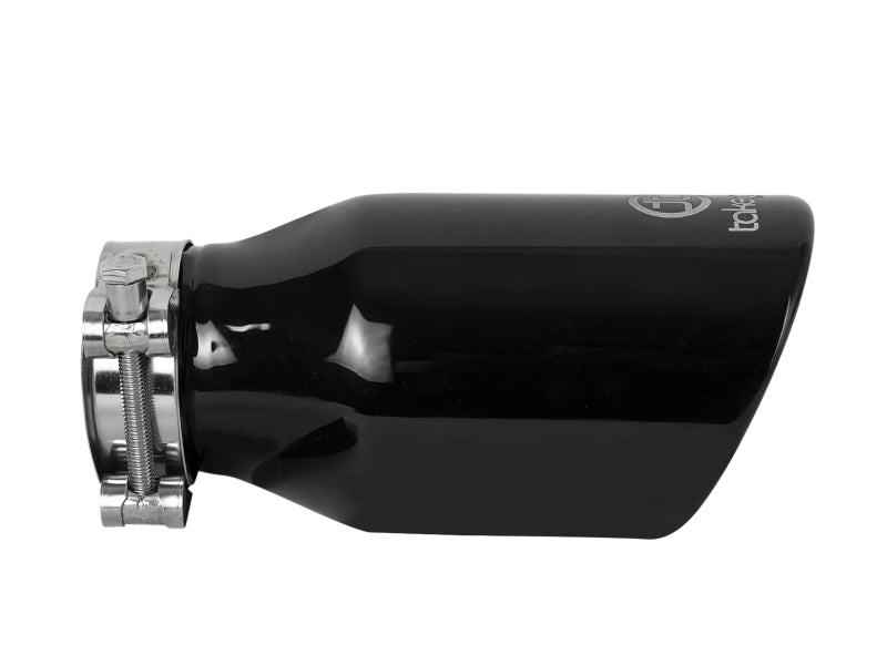 aFe Takeda 304 Stainless Steel Clamp-On Exhaust Tip 2.5in.Inlet / 4in Outlet - Black-thumbmail-7