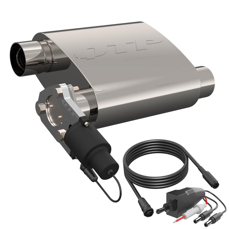 QTP 2.5in Weld-On 304SS Screamer Muffler Short Case w/Bolt-On QTEC Electric Cutout-thumbmail-5