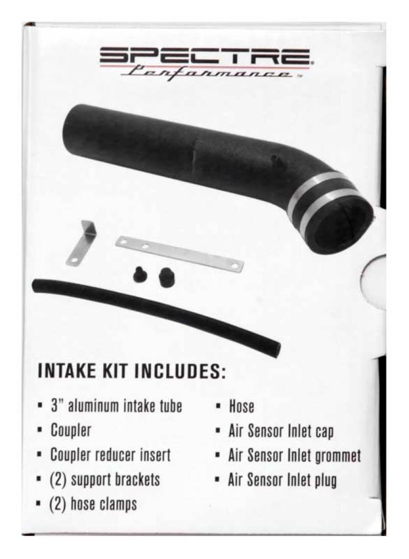 Spectre Universal Intake Tube Kit 3in. - Aluminum - Black-thumbmail-9