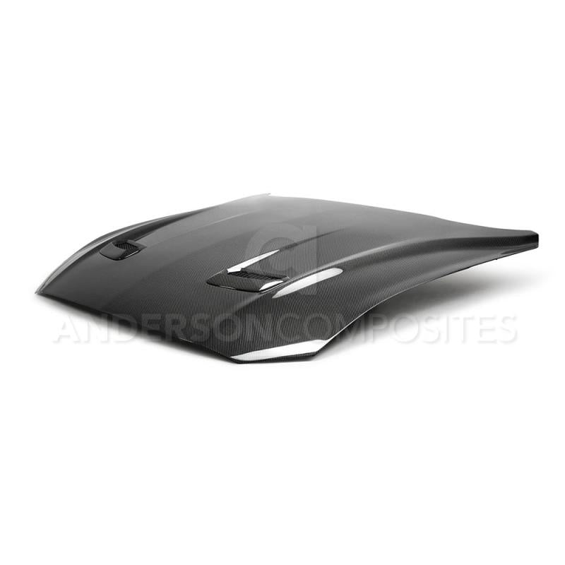 Anderson Composites 18-20 Ford Mustang Double Sided Type-OE Carbon Fiber Hood-thumbmail-5