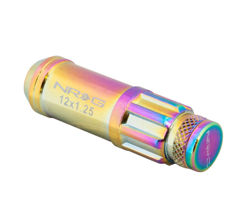 NRG 700 Series M12 X 1.5 Steel Lug Nut w/Dust Cap Cover Set 21 Pc w/Locks & Lock Socket - Neochrome-thumbmail-4