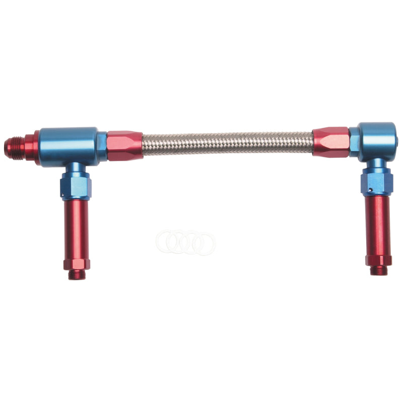 Russell Performance -8 AN to -8 AN ProFlex Demon Carb Dual Inlet Carb Kit (Red/Blue)-thumbmail-3