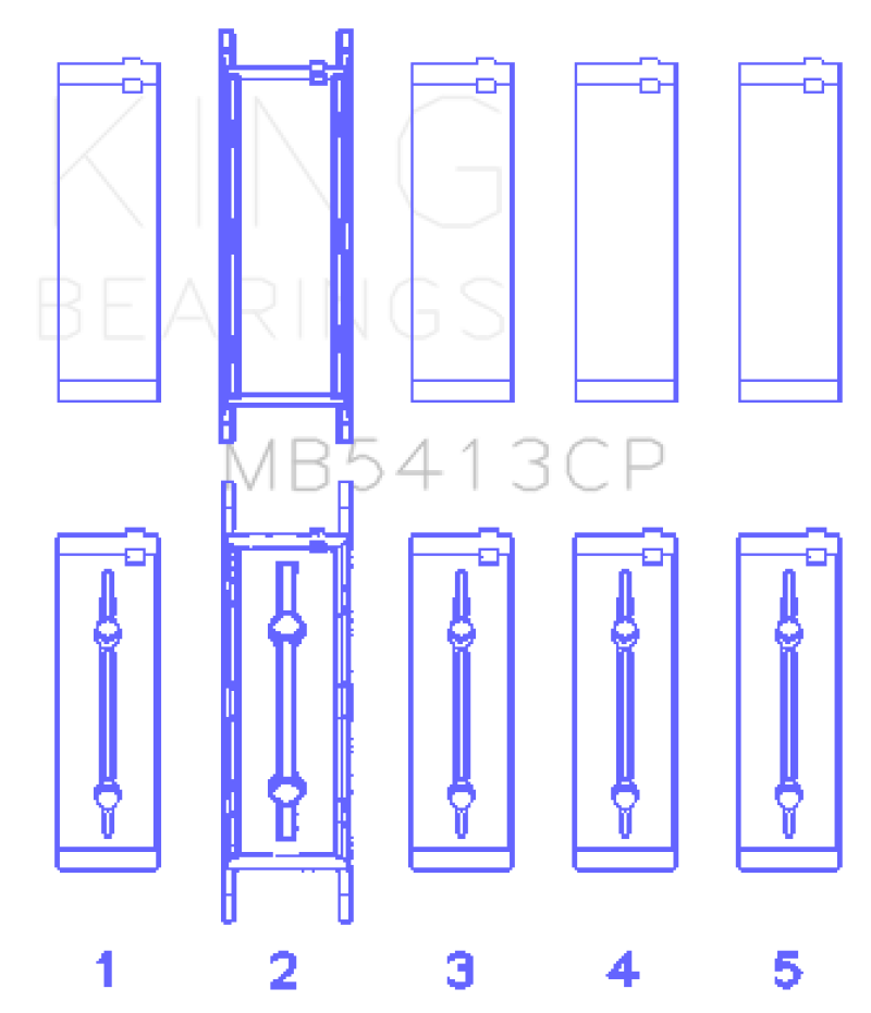 King General Motors 134 Crankshaft Main Bearing Set (Set of 10)-thumbmail-2