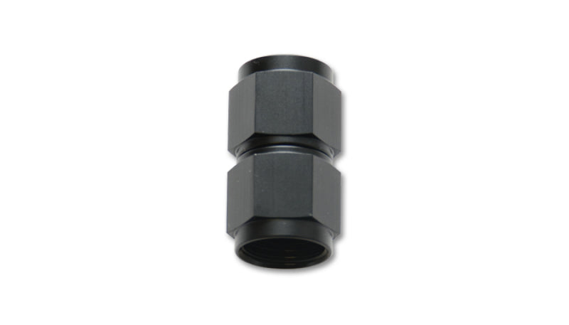 Vibrant Fitting Straight Coupler Union Adapter Female -10 AN to Female -12 AN Aluminum Black Anodize-thumbmail-1