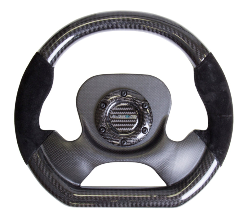 NRG Carbon Fiber Steering Wheel (320mm) CF Center Plate & Two-Tone Carbon w/Suede Trim Handles-thumbmail-6