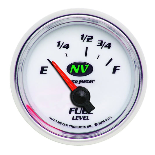AutoMeter Gauge Fuel Level 2-1/16in. 73 Ohm(e) to 10 Ohm(f) Elec NV