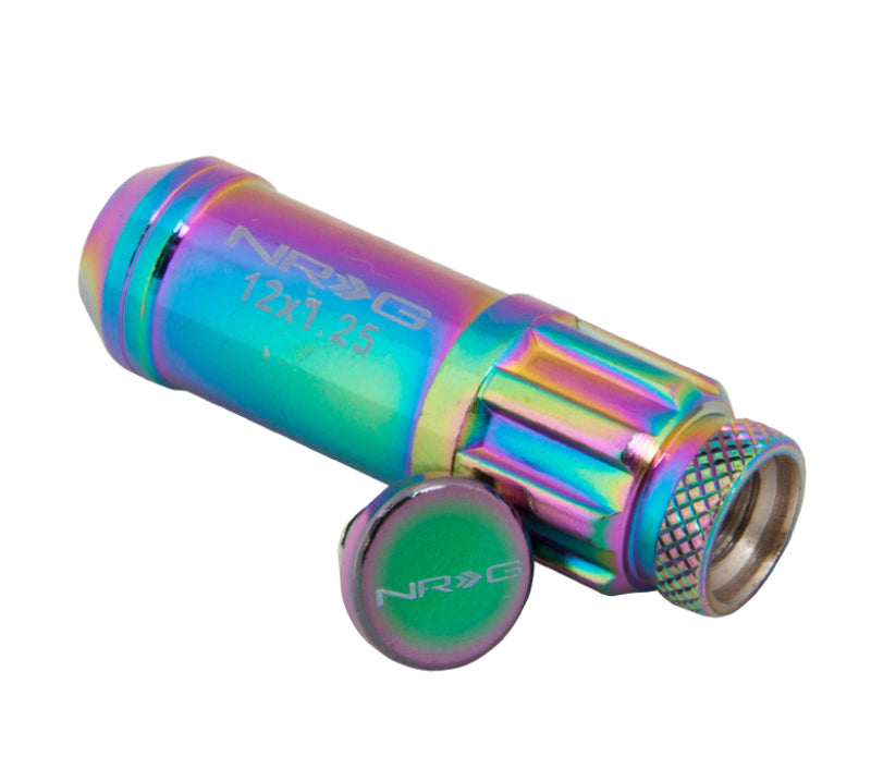 NRG 700 Series M12 X 1.25 Steel Lug Nut w/Dust Cap Cover Set 21 Pc w/Locks & Lock Socket - Neochrome-thumbmail-7