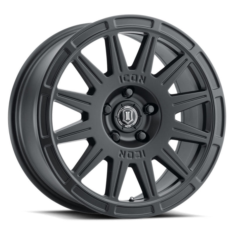 ICON Ricochet 17x8 5x4.5 38mm Offset 6in BS Satin Black Wheel-thumbmail-1