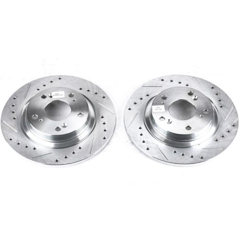 Power Stop 00-09 Honda S2000 Rear Evolution Drilled & Slotted Rotors - Pair-thumbmail-1