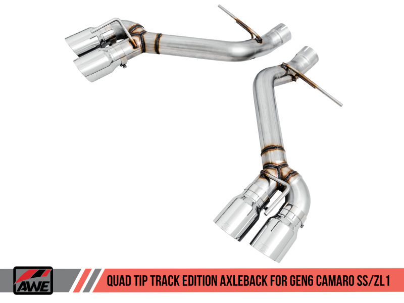 AWE Tuning 16-19 Chevrolet Camaro SS Axle-back Exhaust - Track Edition (Quad Chrome Silver Tips)-thumbmail-2
