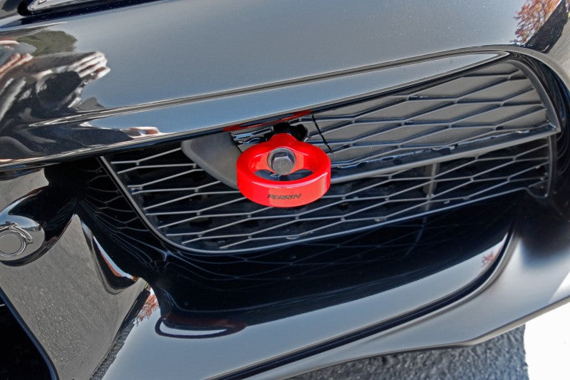 Perrin 2020 Toyota Supra Tow Hook Kit (Front) - Red-thumbmail-8